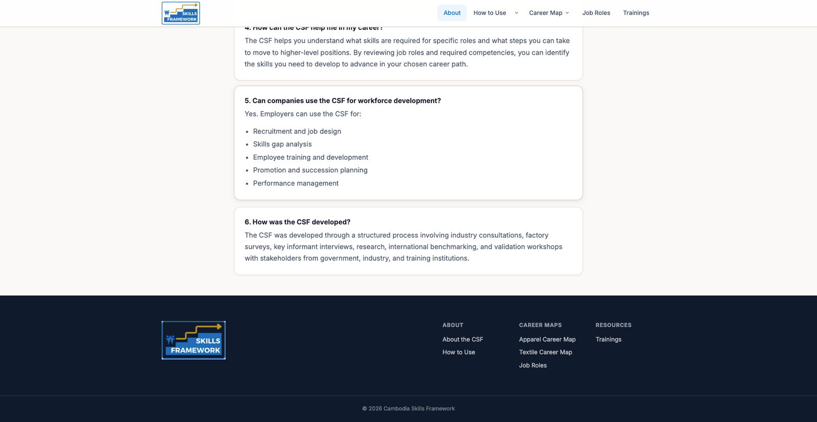 Cambodia Skills Framework — Slide 7